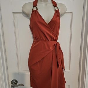 V neck wrap style dress, runs small
